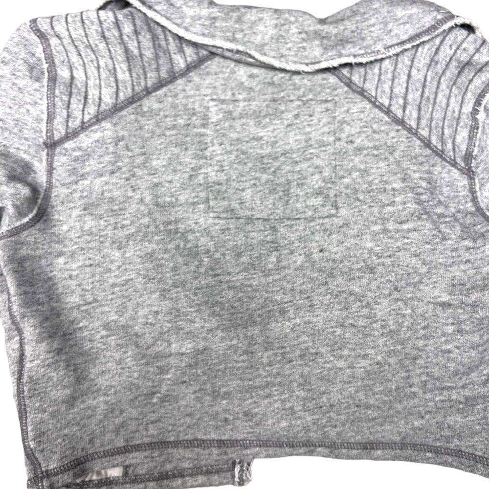 Abercrombie & Fitch Gray Copped Sweatshirt Moto Jacket Large Jersey Knit y2k - Picture 8 of 10